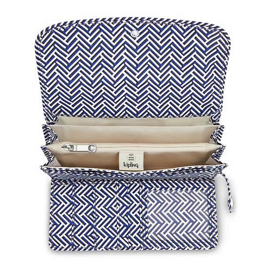 Kipling Money Land Printed Snap Wallet Handbag Urban Chevron | AU 1283GS